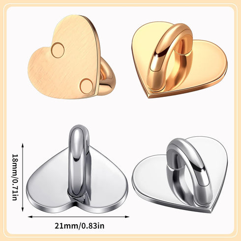 Moxweyeni 8 Pcs Cell Phone Finger Ring Adhesive Metal Phone Finger Grip Loop Stand Heart Grip Holder Charm Hook for DIY Hanging Supplies...