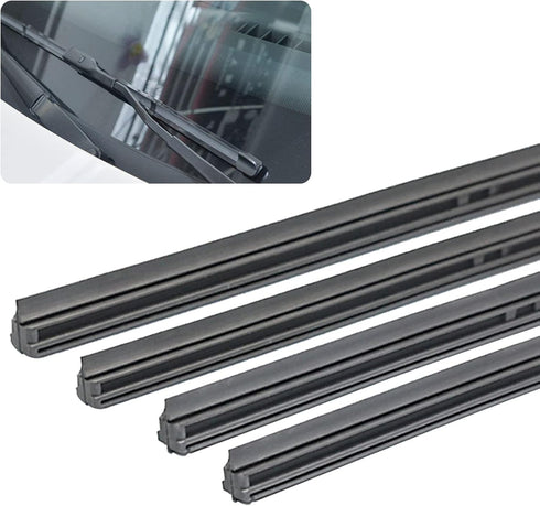 Pack-4 Windshield Wiper Blades Refills, 34In Frameless Windshield Wiper Rubber Strips, Adjustable Car Windscreen Wiper Rubber Strips, Wiper Blades...