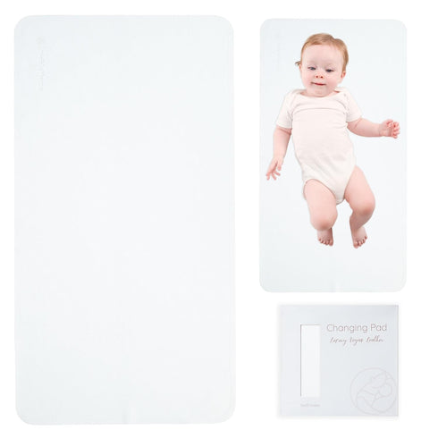 Luxury Vegan Leather Baby Changing Mat - 16"x30" Eco-Friendly, Versatile, Thin & Foldable, Easy-to-Clean Diaper Pad (Pearl)...