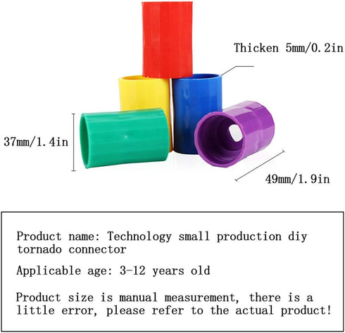 Tornado Bottle Connectors Cyclone Tube, Plastic Tornado Connector Vortex Bottle Connectors for Students Scientific Experiment and Test (5 Pcs)...