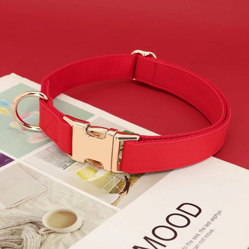 PET ARTIST Soft & Comfy Girl Dog Collars, Bright & Classic Christmas Red Dog Collar Leather for Medium Dogs, Durable & Heavy Duty Nylon Dog Collar...