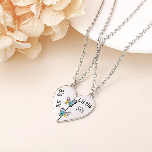 MJartoria Best Friend Necklaces BFF Necklace for 2 Friendship Valentines Day Gifts Matching Heart Pendant Necklace Best Friends Forever (Silver, B...