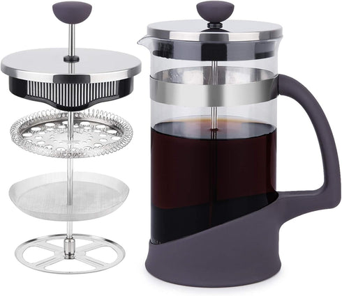 Kitchenexus French Press Coffee Maker, Coffee Press & Tea Maker with Stainless Steel Filter, Portable Glass Coffee Press with 4 Filter Screens 32o...