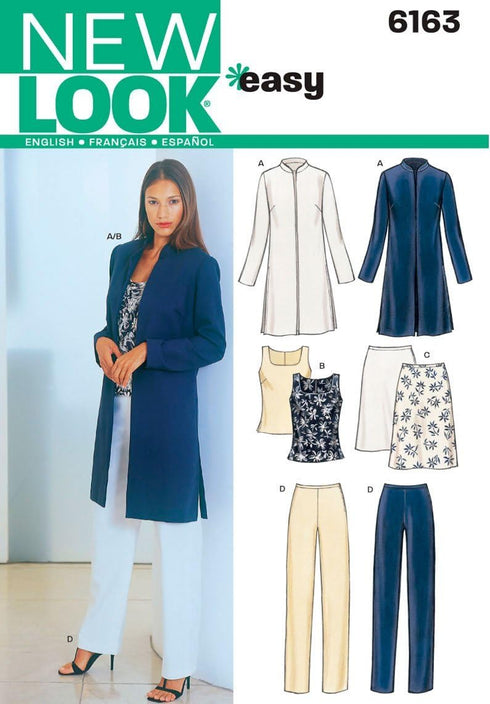 New Look Sewing Pattern 6163 Misses Separates, Size A (8-10-12-14-16-18)...