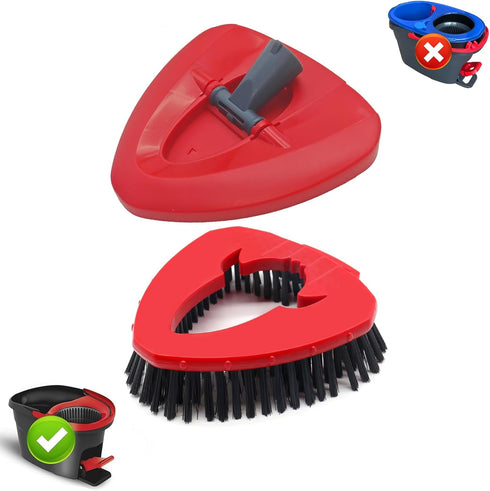 Scrub Brush Replacement Head and Base for EasyWring Spin Mop 1 Tank System, Upgraded Floor Scrubber Brush Triangle Hard Bristle Cleaning Brush for...
