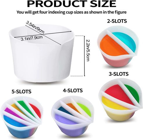 4 Pcs Split Cups for Paint Pouring with 2-5 Channels Resin molds Silicone Resin Mixing Cups Pour Painting Supplies Acrylic Paint Pouring DIY Makin...