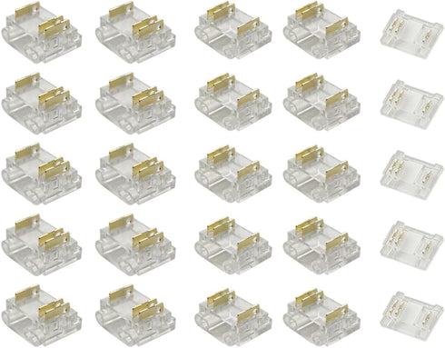 3-Pin 12mm COB LED Strip Connector Kit for Solderless Strip-to-Wire and Strip-to-Strip Joints on 5V 12V 24V DC COB LED Light Strips (Pack of 25)...