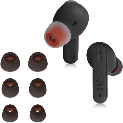 kwmobile 6X Replacement Ear Tips Compatible with JBL Tune 230 NC TWS / T230NC - Silicone Tips for Earphones - Black......