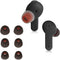 kwmobile 6X Replacement Ear Tips Compatible with JBL Tune 230 NC TWS / T230NC - Silicone Tips for Earphones - Black......