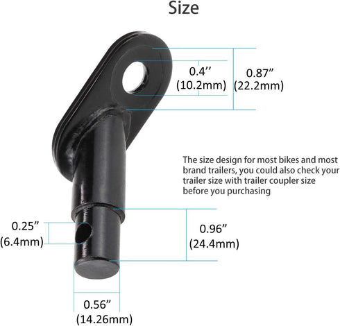 Biange Bike Trailer Hitch Connector, Cycling Adapter Accessories (Black)...