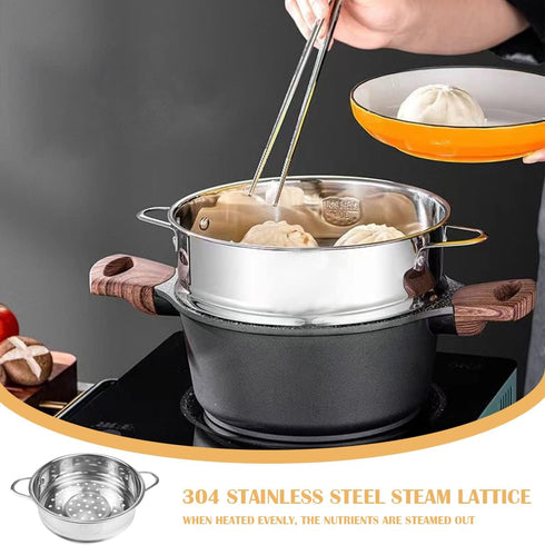 Stainless Steel Steamer Pot 7 Inches Round Cooking Rack Food Steamer Basket Insert for Kitchen Dim Sum Dumplings Bun(18cm)...