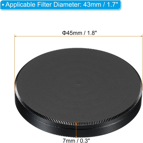 PATIKIL 43mm Lens Cap, 2 Pack Camera Lens Cap Cover Universal Front Metal Lens Filter Stacks Cap Protective Case for 43mm Camera Circular Polarizi...