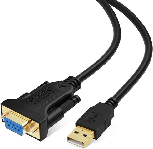 CableCreation USB to RS232 Serial Adapter (FTDI Chipset), USB to RS232 Gold Plated DB9 Serial Converter Cable for Windows 11, 10, 8.1, 8, 7, Vista...
