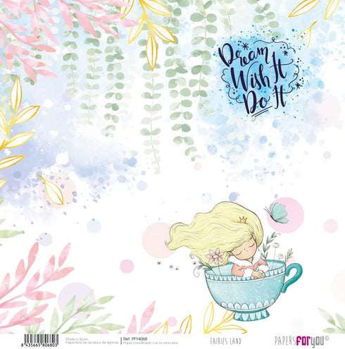 Papers For You - Scrapbooking and Craft Paper Kit | "Fairies Land" Collection | Includes 10 Double Sided Papers with Different Designs | Size 12" ...