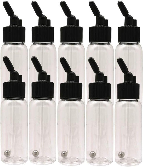 OPHIR Brand Box of 1.06-Ounce, 30ML Plastic Bottles Jars Lid Adapter Dual-Action Siphon Feed Accessories with 10x Rubber Caps, Works with Dual Act...