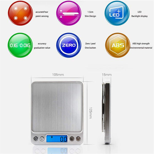 LCD Portable Mini Electronic Digital Scales 3000g/0.1g Pocket Case Postal Kitchen Jewelry Weight Balance Scale...