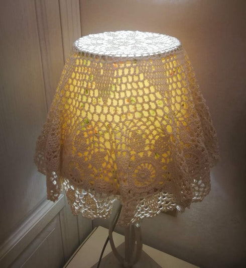 Hetao 100% Cotton Handmade Crochet Round Tablecloth Doilies Lace Table Covers,White, 24 Inch...