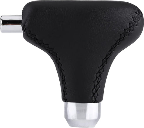 Acouto Automatic Shift Knob with Button Hand Stitched PU Leather Car Gear Shift Knob Cover with Adapters for Automatic Vehicles Black...