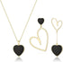 Flyonce Valentines Jewelry Set Mismatched Heart Jewelry Set for Women, Heart Pendant Necklace Asymmetric Earrings Set Valentines Day Gifts for Her...