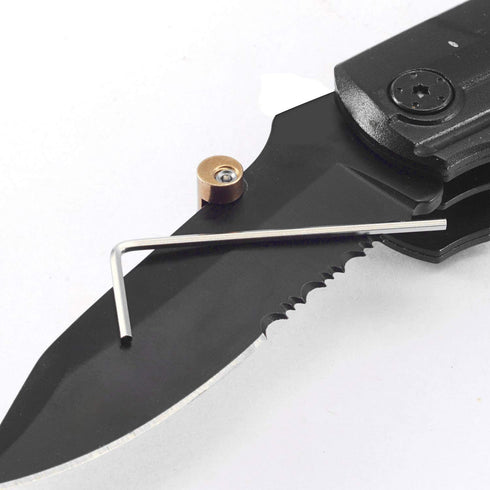 edcfans 3 Pack Thumb Stud Replacement for Buck 110 Knife with Hex Wrench (Black+Sliver+Brass)...