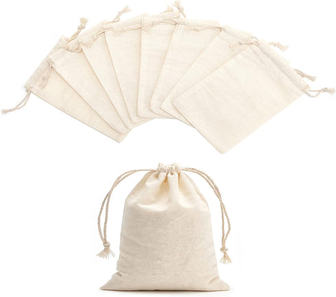 Tendwarm 50 Pack 3x3.9 Inches Mini Size Cotton Drawstring Bags Reusable Muslin Sachet Bag for Party Wedding...