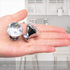 MroMax 5Pcs Crystal Glass Dresser Knobs 30mm Diamond Shaped Pull Handles with Silver Zinc Alloy Base for Cupboard Drawer Dresser Kitchen Cabinet B...