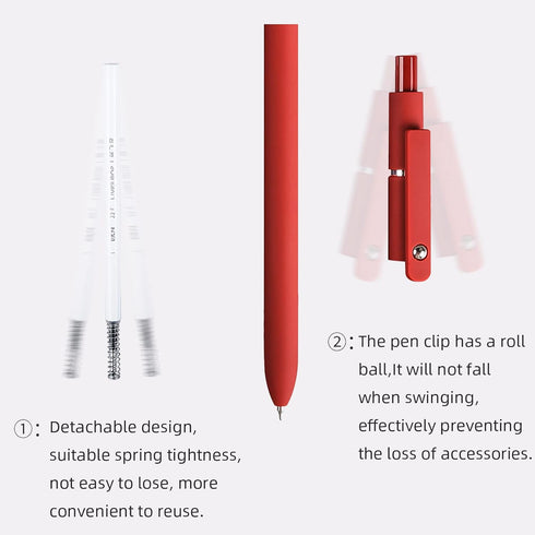 Gel Pens, 5 Pcs 0.5mm Black Ink Pens Fine Point Smooth Writing Pens with Silicone Grip, High-End Series Metal Clip Retractable Pens for Journaling...