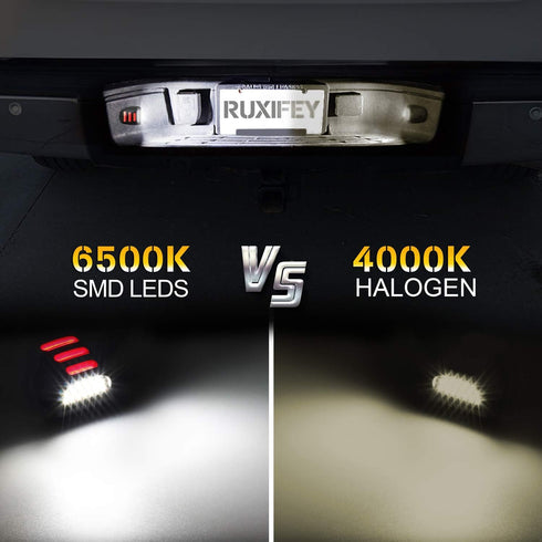 RUXIFEY LED License Plate Lights with Red OLED Neon Tube Compatible with Chevy Silverado Suburban Tahoe GMC Sierra 1500 2500 3500 HD Escalade EXT,...