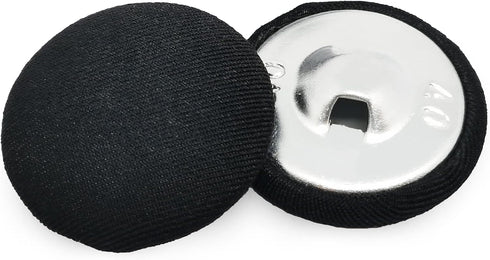 25mm(1inch) Satin Twill Fabric Covered Button with Metal Shank Back,Special Buttons for Suits and Uniforms Trench Coats(Black,20pcs)...
