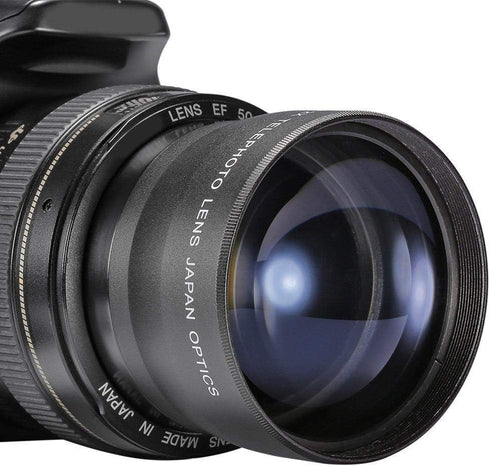 Telephoto Lens, 58MM 2X Magnification Telephoto Lens Aluminium Alloy Teleconverter Lens for 58mm Diameter and 18-55 Focal Length Lens default...