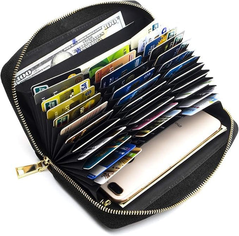 RFID Blocking Credit Card Holder Wallet, 36 Slot Accordian Organizer...