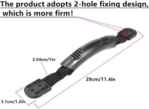 Kayak Handles, 4 Pack Double Hole with Hardware, Nylon 1.0inch Strap, 11.4in Length, for Ocean Kayak Lifetime Pelican Perception Canoe...