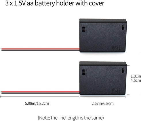 OLIREXD 5 Pack 3AA 3Slots x 1.5V AA Battery Holder with ON/Off Switch Battery Holder Case Storage Box with Wire Leads Screw Cap Case Back Cover...