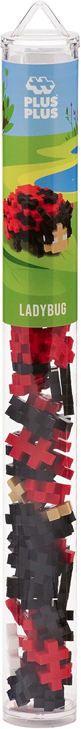 PLUS PLUS - Ladybug - 70 Piece, Construction Building Stem/Steam Toy, Interlocking Mini Puzzle Blocks for Kids, Mini Maker Tube...