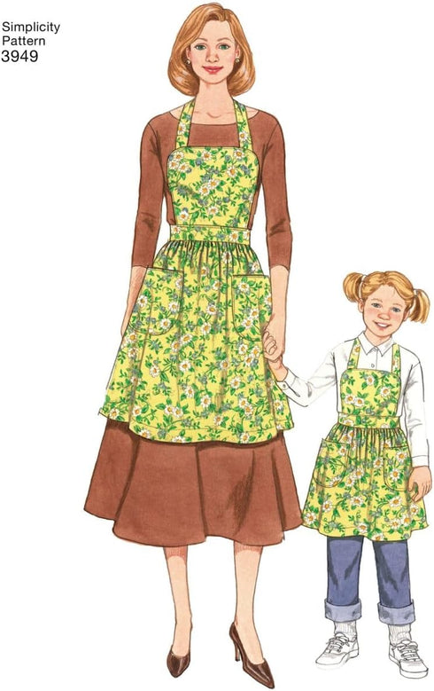 Simplicity Child and Adult Matching Apron Sewing Patterns, Sizes S-L...