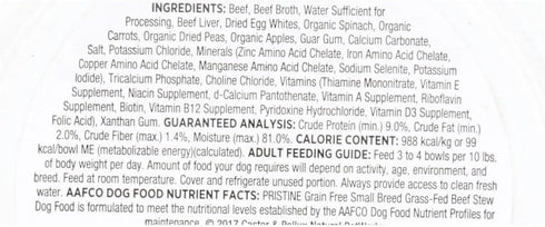 Castor & Pollux Pristine Grass-Fed Beef Stew Small Breed Dog Food, 3.5 OZ...