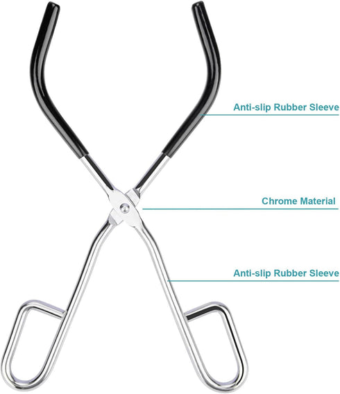 stonylab Beaker Tongs, Laboratory Beaker Clamp Beaker Tongs with Plastic Coated Jaws, 10 inches Length...