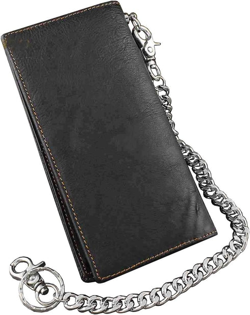 vogueteen Biker Rock Star Concho Mens Card Money Long Black Real Leahter Wallet With Chain...