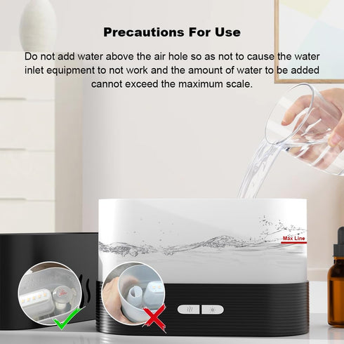 7-Color Diffuser Colorful Flame Diffuser Mist Humidifier Aromatherapy Diffuser with Waterless Auto-Off Protection for Spa Home Yoga Office...