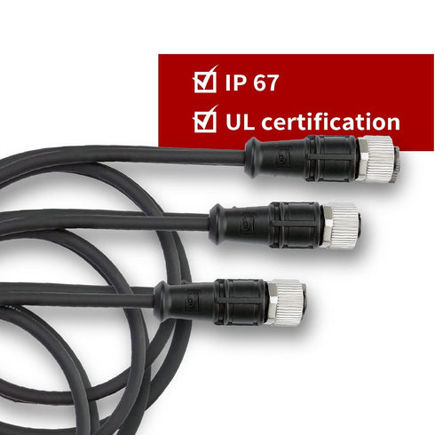 M12 Cable 4 Pin Female A Coding 5M Circular Connector Single End Cable Waterproof IP67 16.4 FT...