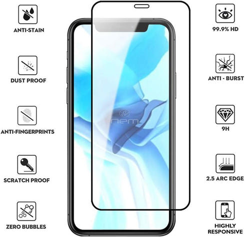 iPhone 14/14 Pro/13/13 Pro/12/12 Pro/11/XR 6.1' Tempered Glass 9H Screen Protector | Screen Guard | Shield | Cover...