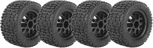 RC Tires, 4Pcs RC Truck Wheel Rubber Universal Truck Wheel Hex Wheel Rims Mesh Shape for 1:14 1:16 1:18 Car Model Accessory...