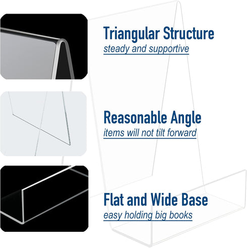 TRIMOU Clear Acrylic Book Stand with Ledge - Display Easel for Books, Pictures, Albums, Comic Books, CDs, Artworks, Tablets or Other Items (Small)...