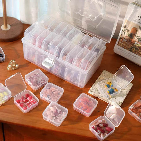 36PCS Clear Plastic Beads Transparent Storage Containers Box Jewelry Hardware Storage Organizer with Lids Square Art Supply Storage Organizer for ...