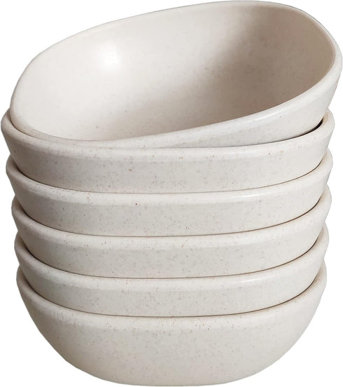 4.5 Oz Bamboo Fiber Pinch Bowls, 3.75" Small Dessert bowls, Snack Bowls, Prep Bowls, Dipping Sauce Cups, Dishwasher & Microwave Safe, Set of 6...