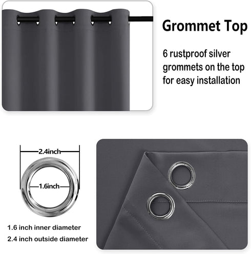 DWCN Blackout Curtains for Bedroom & Living Room - Thermal Insulated, Light Blocking, Noise Reducing, Energy Efficient Grommet Window Drapes with ...