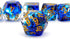 Blue Resin DND Dice Set Polyhedral D&D Dragon Dice for Dungeons and Dragons Gifts Pathfinder Shadowrun Role Playing Games-Navy Blue Clear Gold Fla...