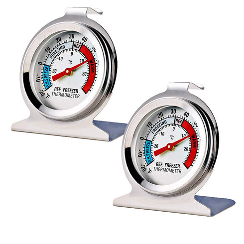 2 Pack Refrigerator Freezer Thermometer Large Dial Analog Thermometer...