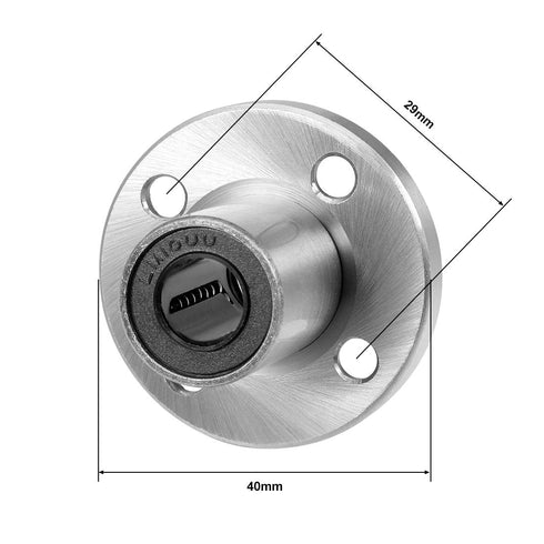 uxcell LM10UU Round Flange Linear Ball Bearings, 10mm Bore Dia, 19mm OD, 29mm Length 2pcs...