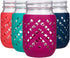 Silicone Mason Jar Sleeve - Fits 16oz (1 pint) REGULAR-Mouth Jars | Package of 4 (Multicolor)...